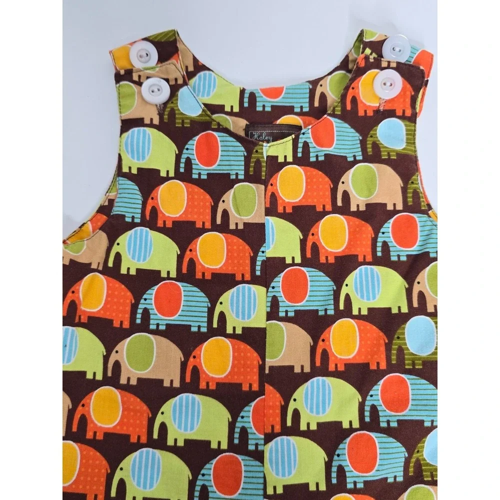 Haley and the Hound Sleeveless Romper 18 Months Elephants Animals Unisex Brown